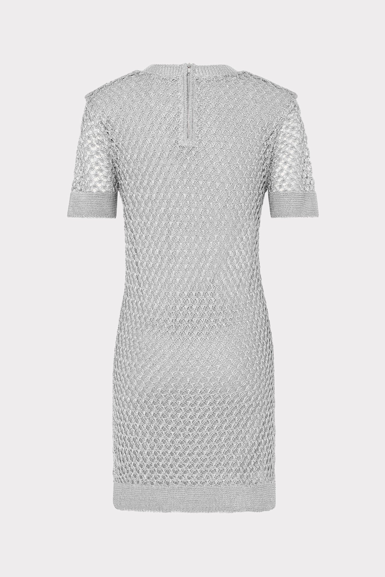 Sinclair Metallic Mesh Mini Dress Silver - MILLY