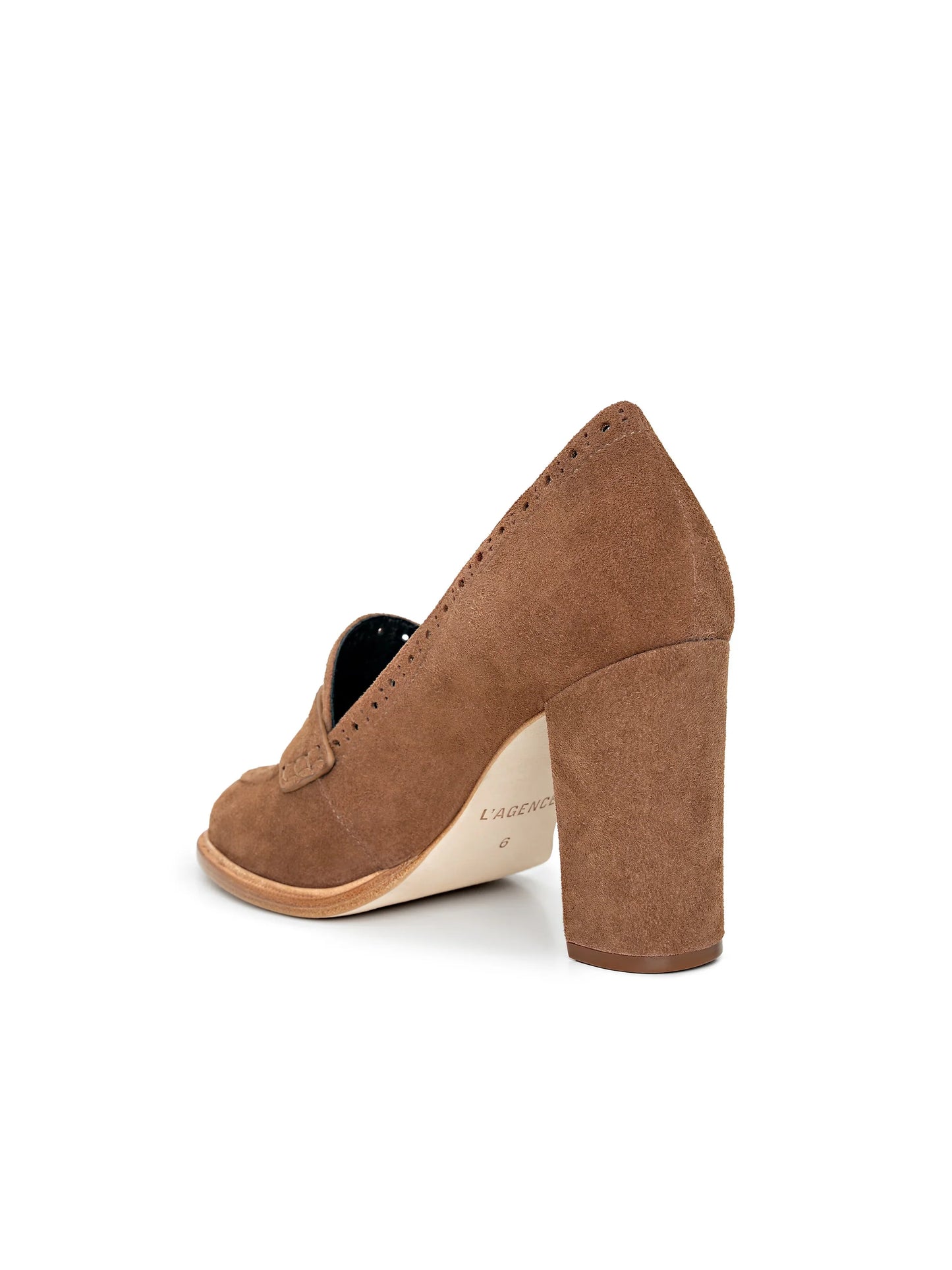 Bea Penny Loafer Pump Sand Suede - L'AGENCE