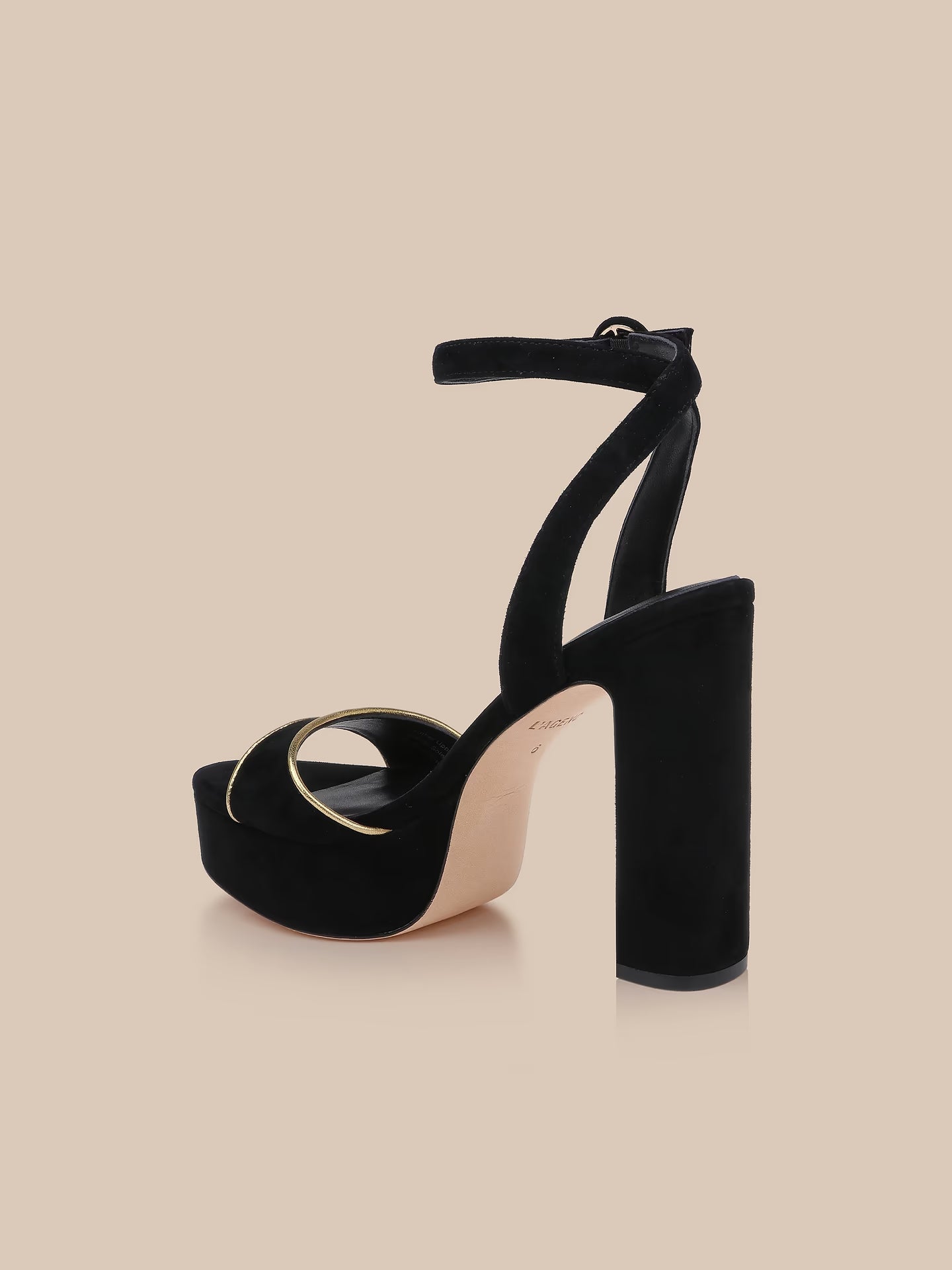 Essie Platform Sandal Black Suede - L'AGENCE