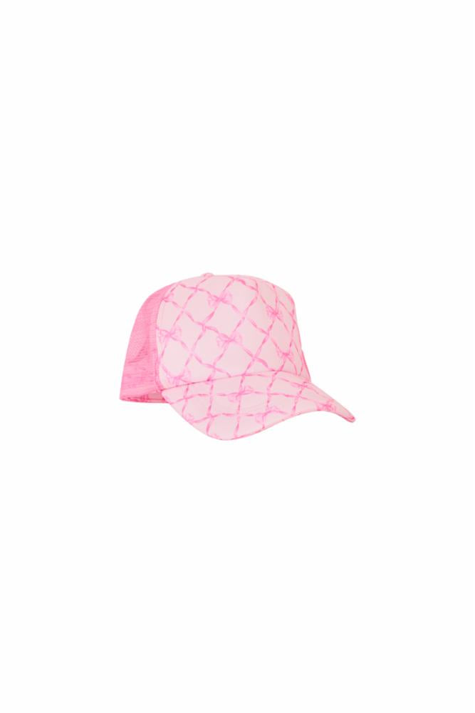 Joni Trucker Hat Pink Peppermint - LoveShackFancy