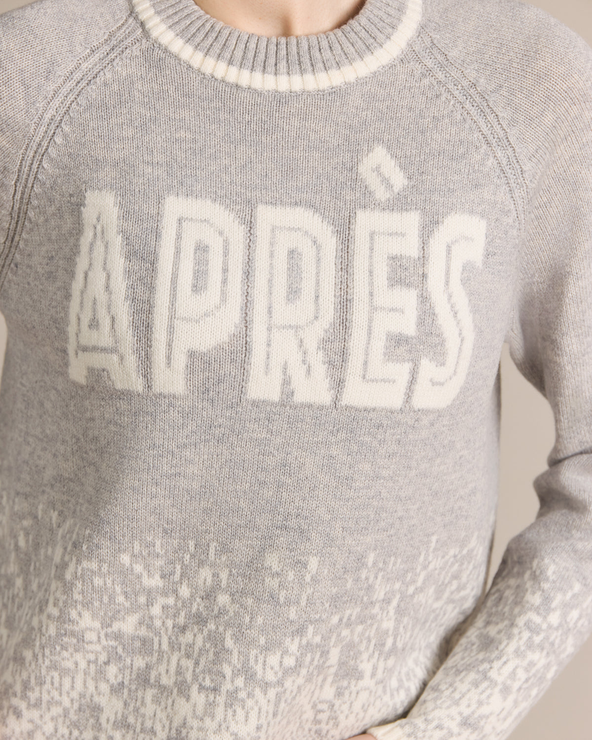 Merino Apres Raglan Crew Heather Grey - Alashan