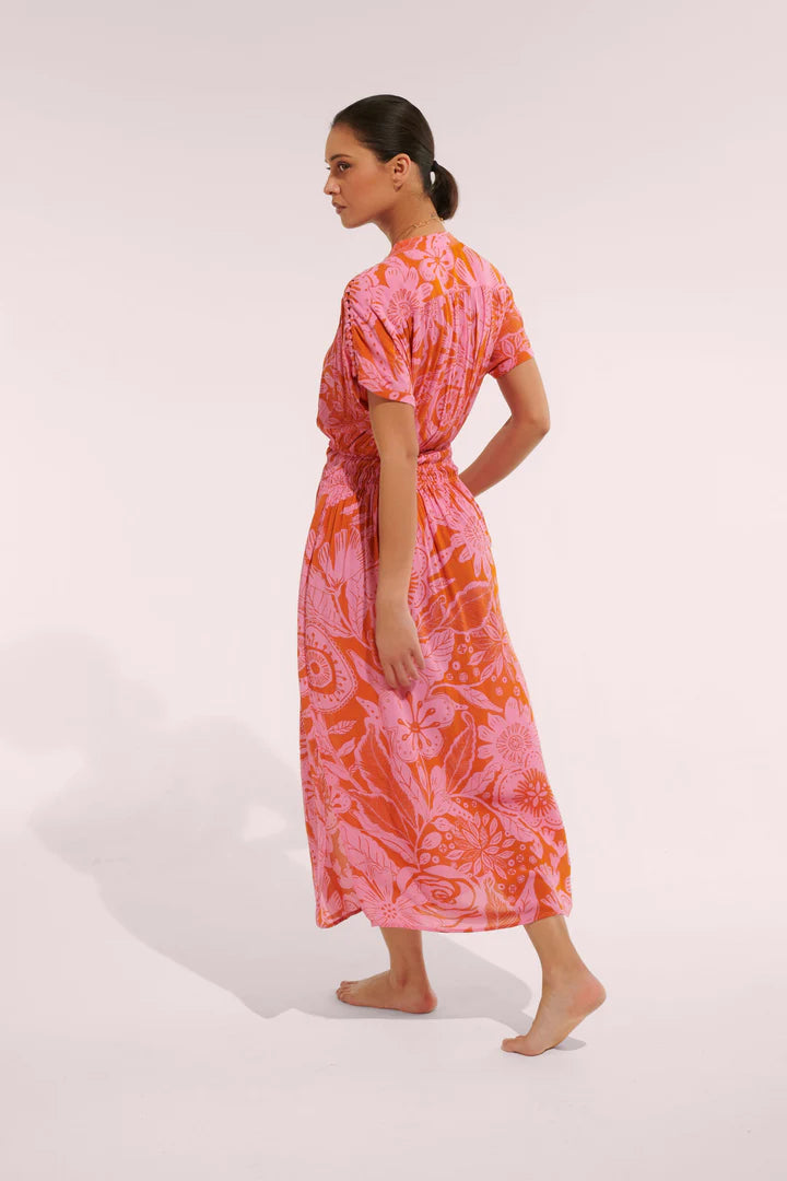 Long Dress Becky Pink Gauguin - Poupette St Barth
