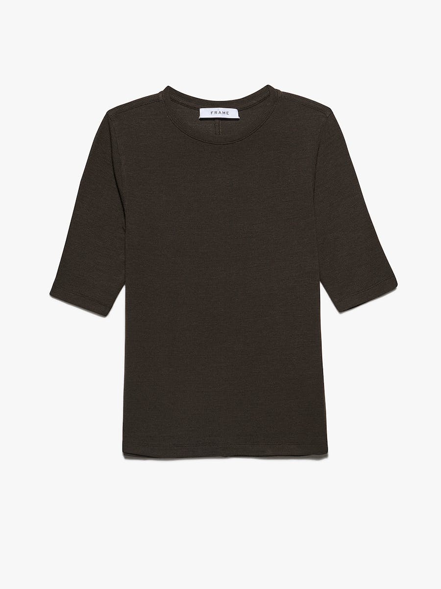 Rib Crewneck Tee Espresso - FRAME