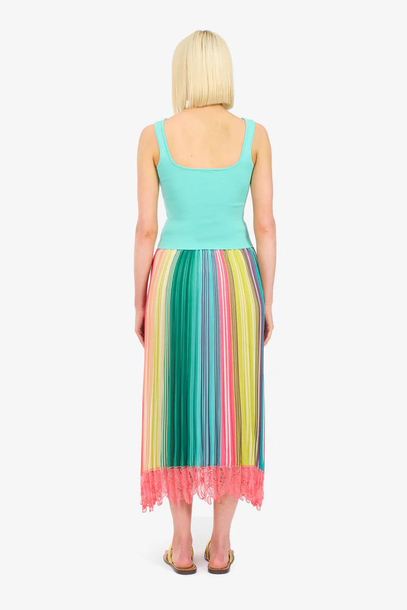 Summer Time Super Stripe Pleated Skirt - Le Superbe