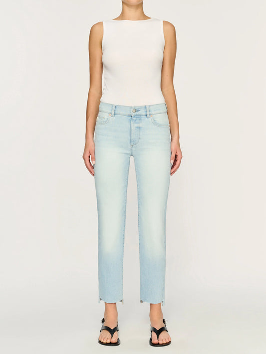 Mara Straight : Mid Rise Instasculpt Ankle Jeans Blue Isle - DL 1961