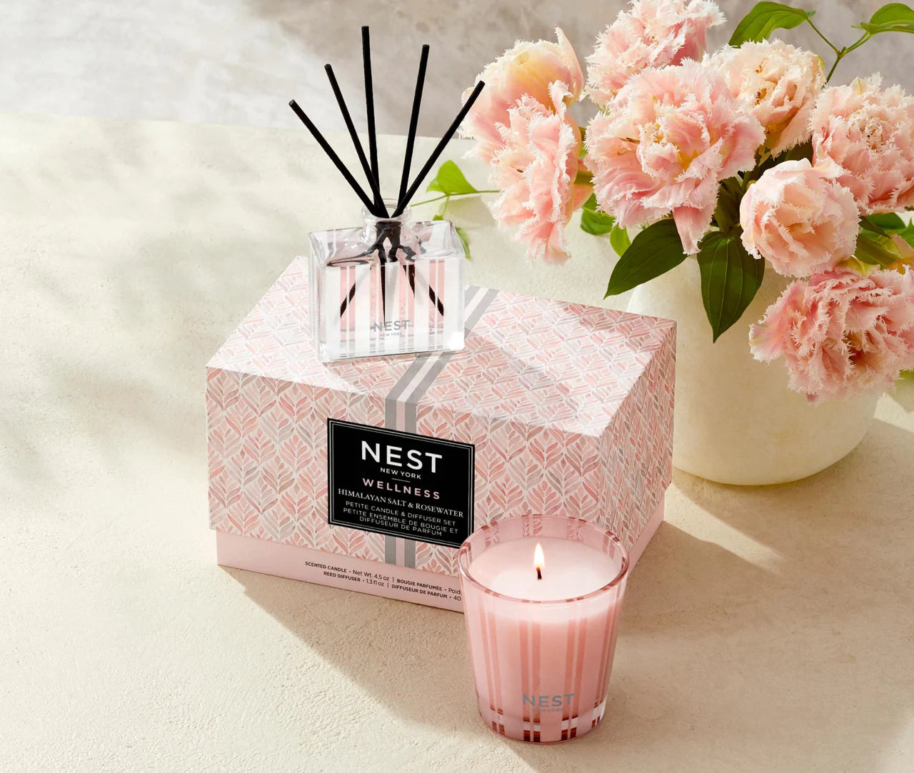 Petite Candle & Diffuser Set Himalayan Salt & Rose Water - NEST