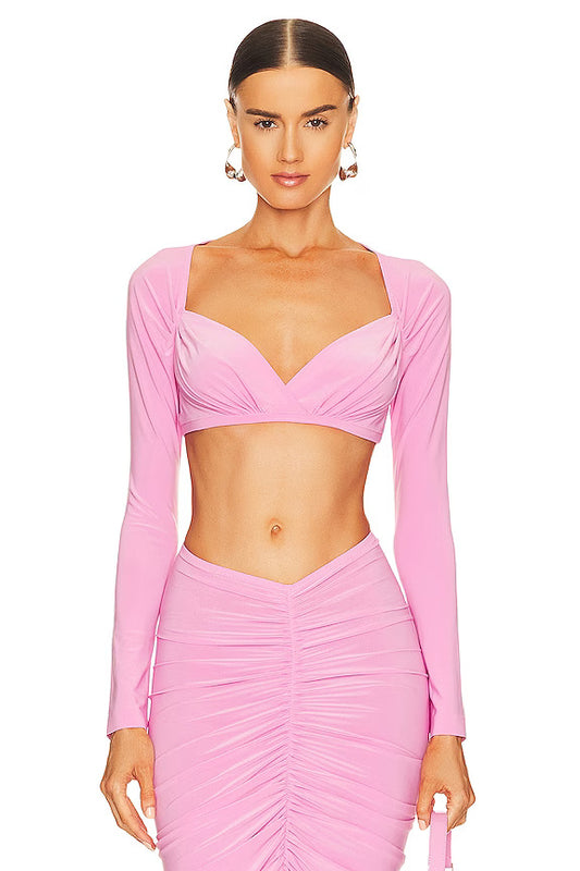 Cropped Sweetheart Top Candy Pink - Norma Kamali
