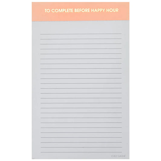 To Complete Before Happy Hour Lined Notepad - Chez Gagne