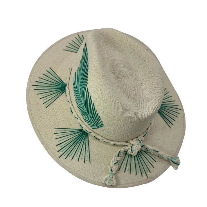 Vallarta Fine Palm Hat Turquoise - Chisme Lifestyle