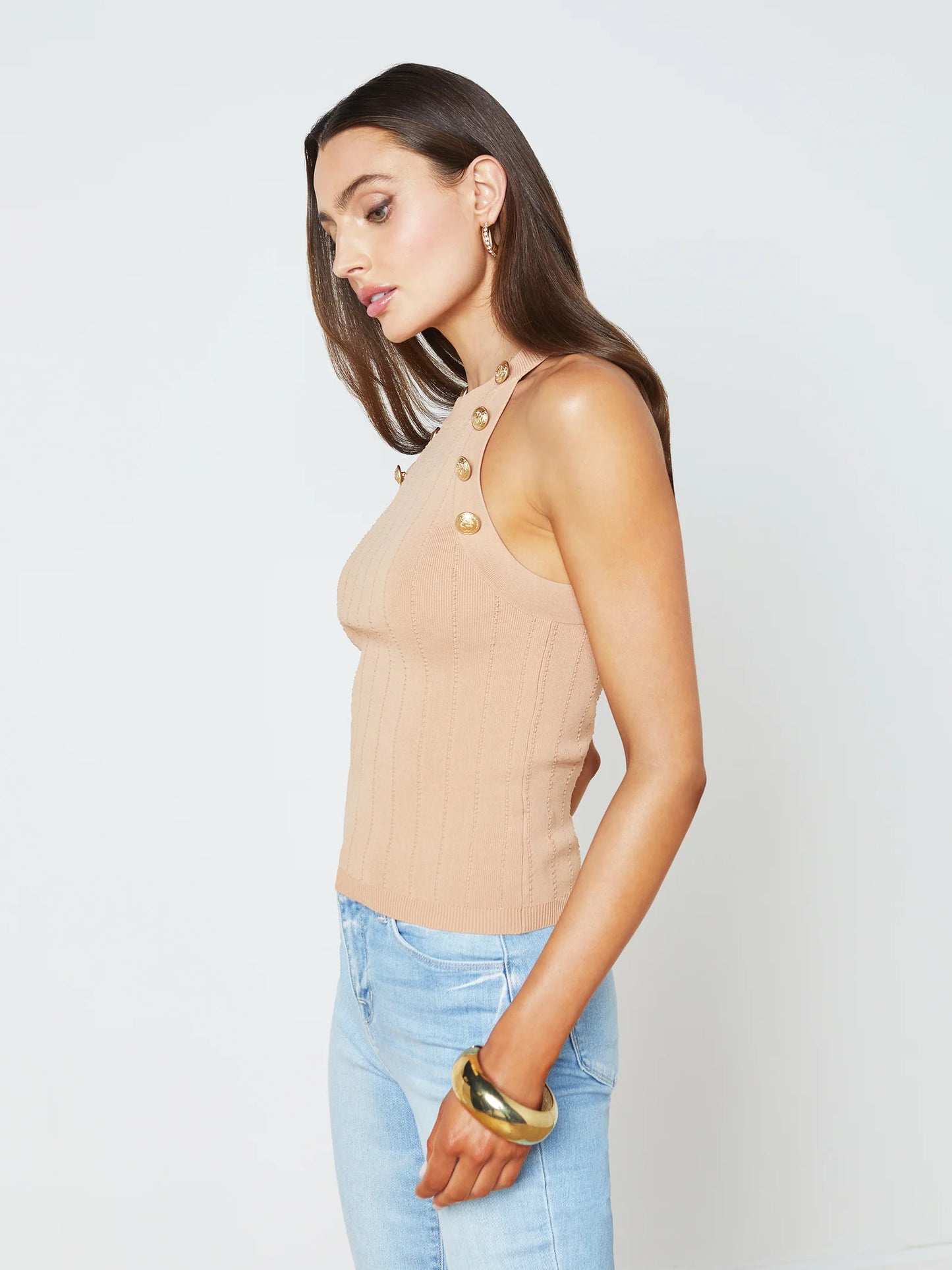 Rosemary High Neck Tank Toffee - L'Agence
