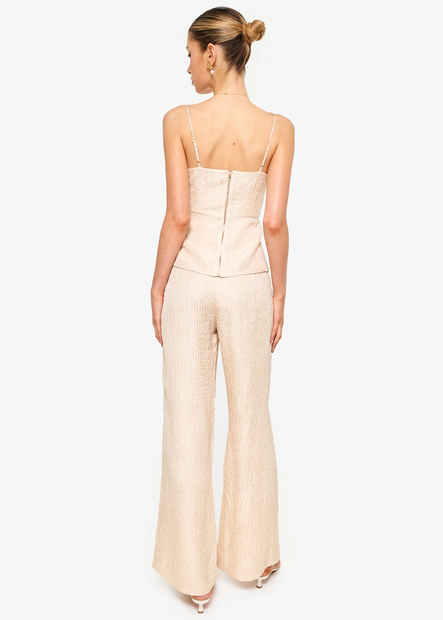 Serra Wide Leg High Rise Pant Bone - CAMI NYC