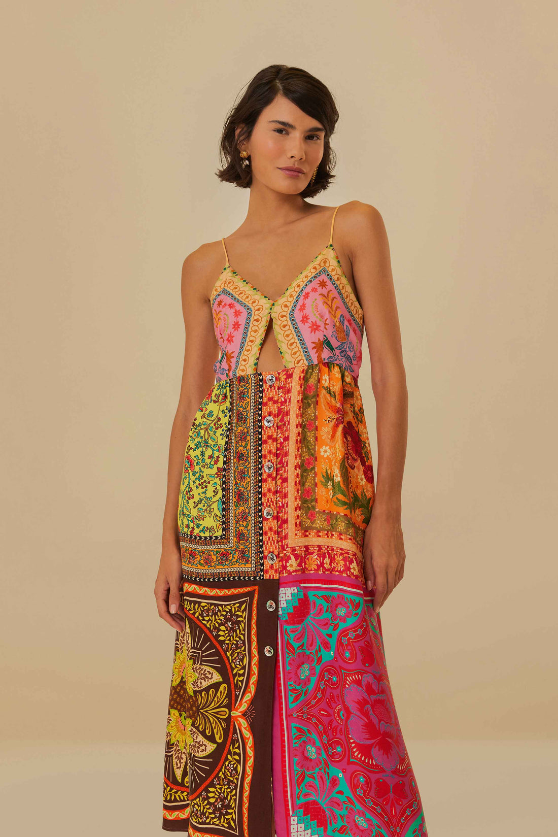 Scarves Lenzing Ecovero Viscose Midi Dress Multicolor - Farm Rio Scarves Lenzing Ecovero Viscose Midi Dress Multicolor - Farm Rio