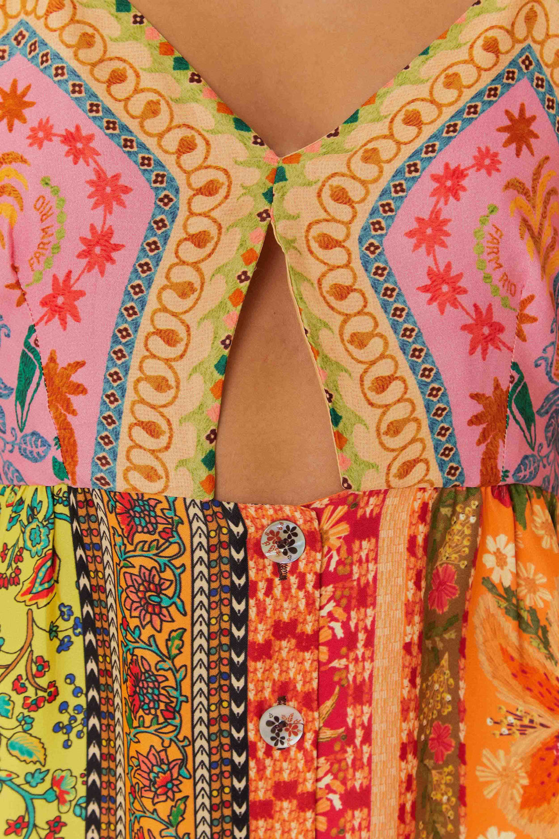 Scarves Lenzing Ecovero Viscose Midi Dress Multicolor - Farm Rio