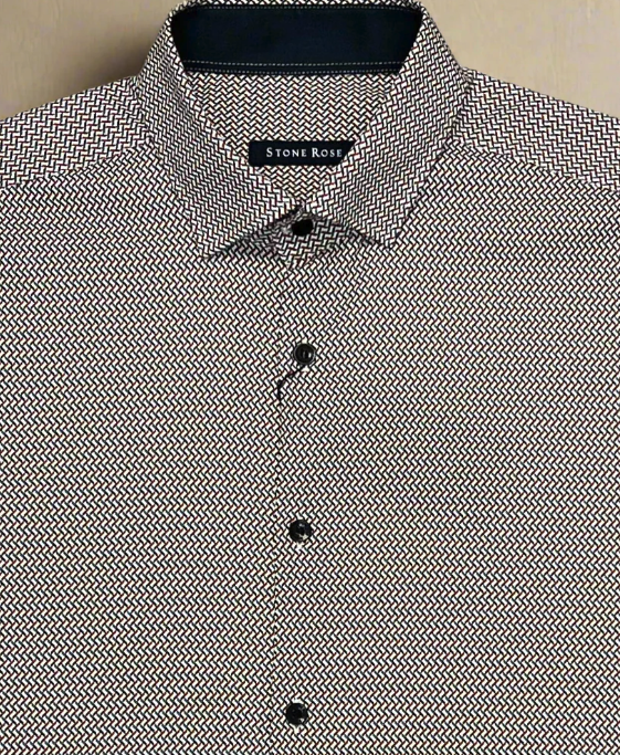 Nova Shirt Medium Orange Micro Weave - Stone Rose