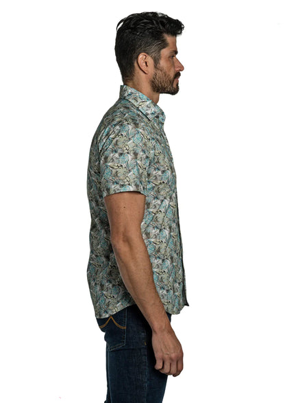 Short Sleeve Shirt Off White Floral - Jared Lang Collection