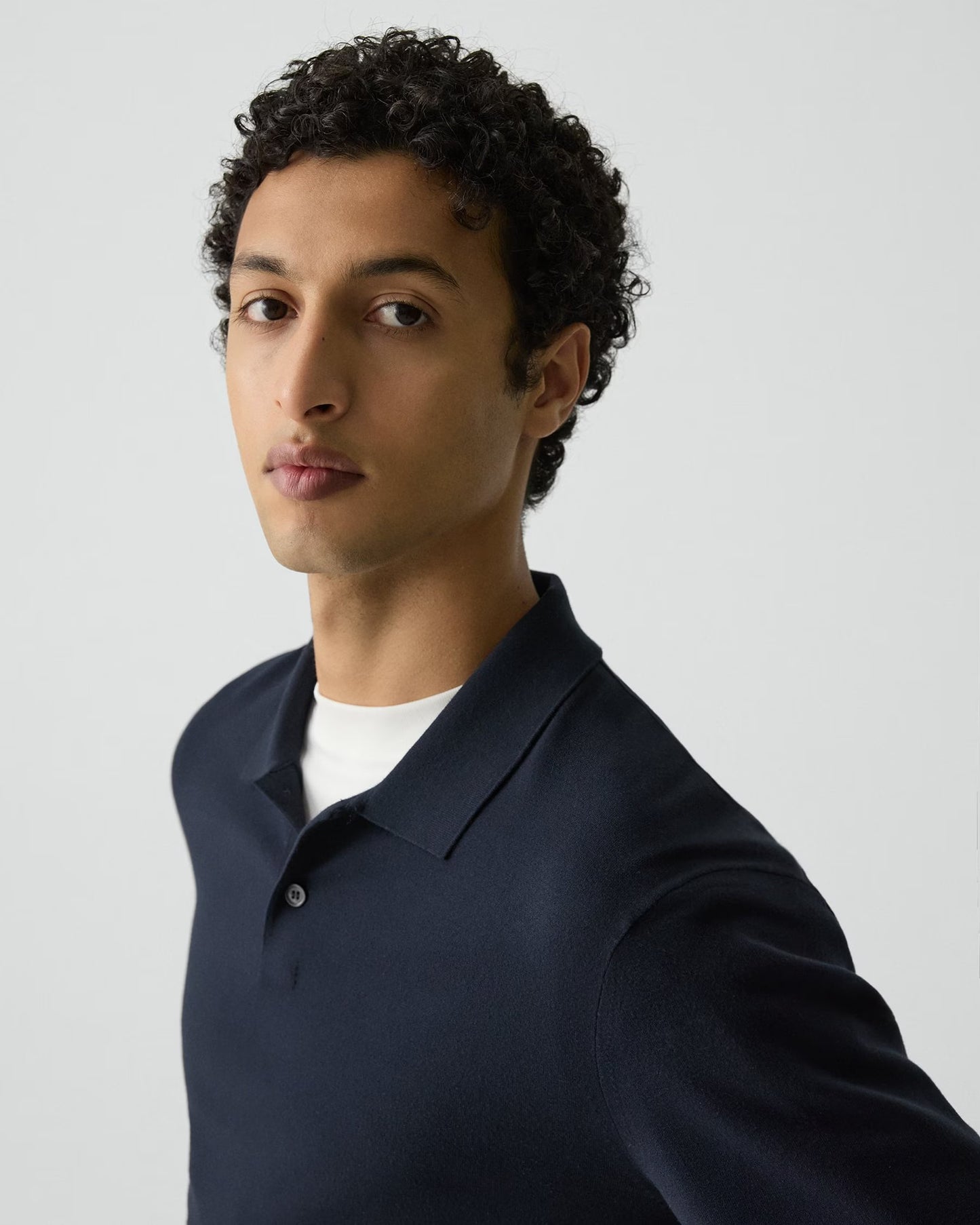 Goris Light Bilen Long-Sleeve Polo Shirt Baltic - Theory Men