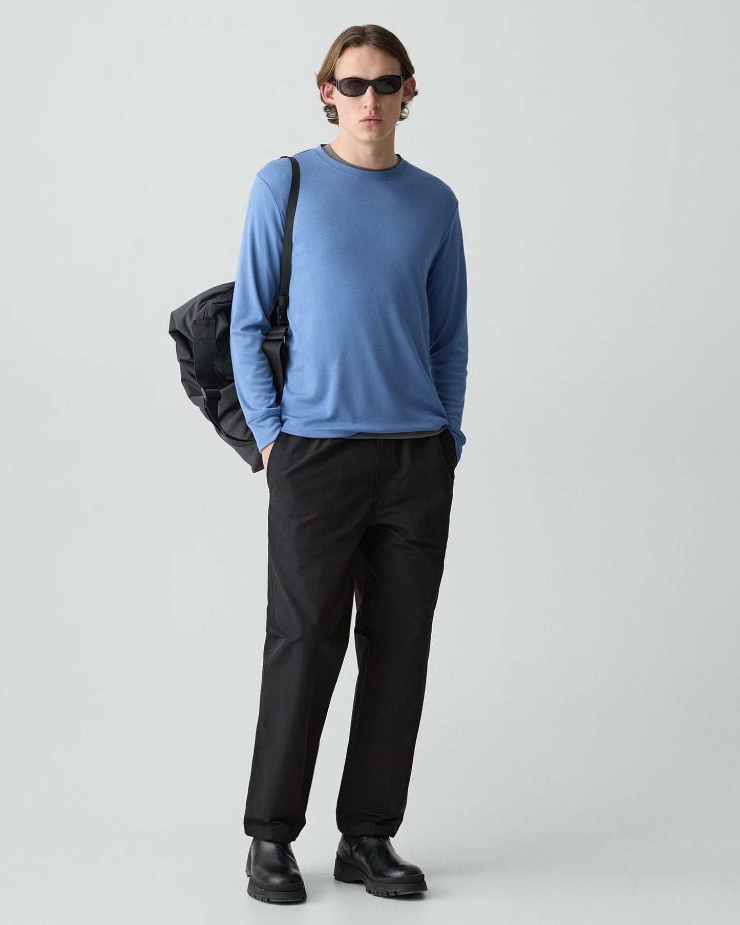 Essential Long-Sleeve Tee Blue Lake - Theory Men