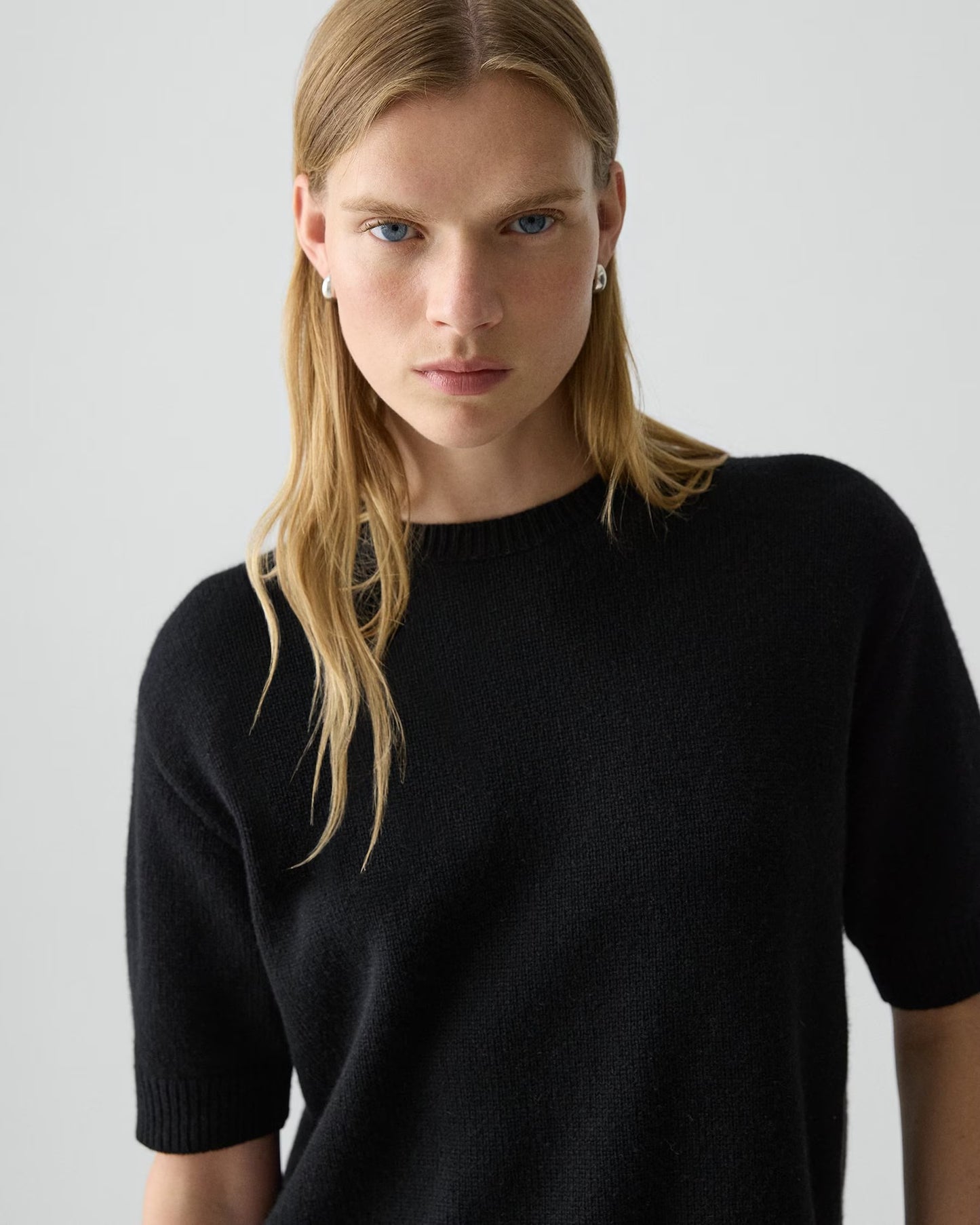 Cropped Tee Cashmere Black - Theory Women
