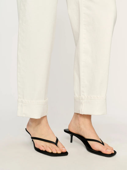 Thea Boyfriend Relaxed Tapered Jeans White Cuffed - DL1961
