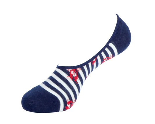 Lobster Stripe No Show Socks - Unsimply Stitched