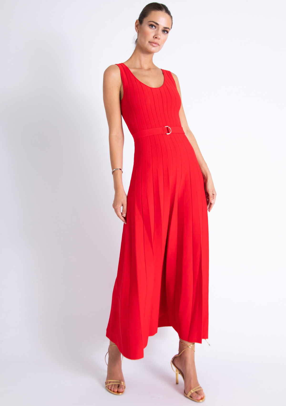 Ingrid Knit Midi Dress Ruby - Karina Grimaldi