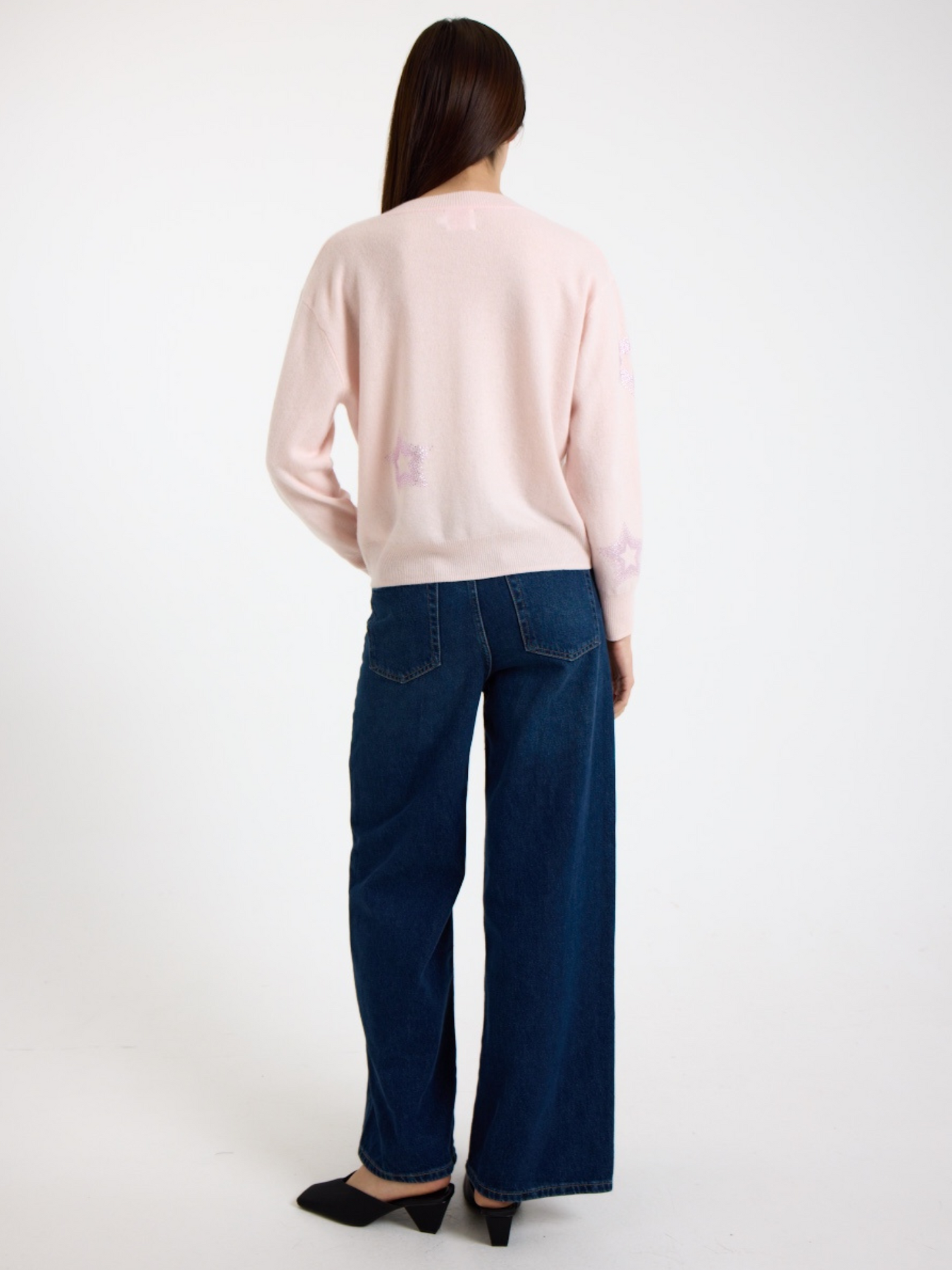 Star Dust V Neck Quartz Pink - Brodie Cashmere