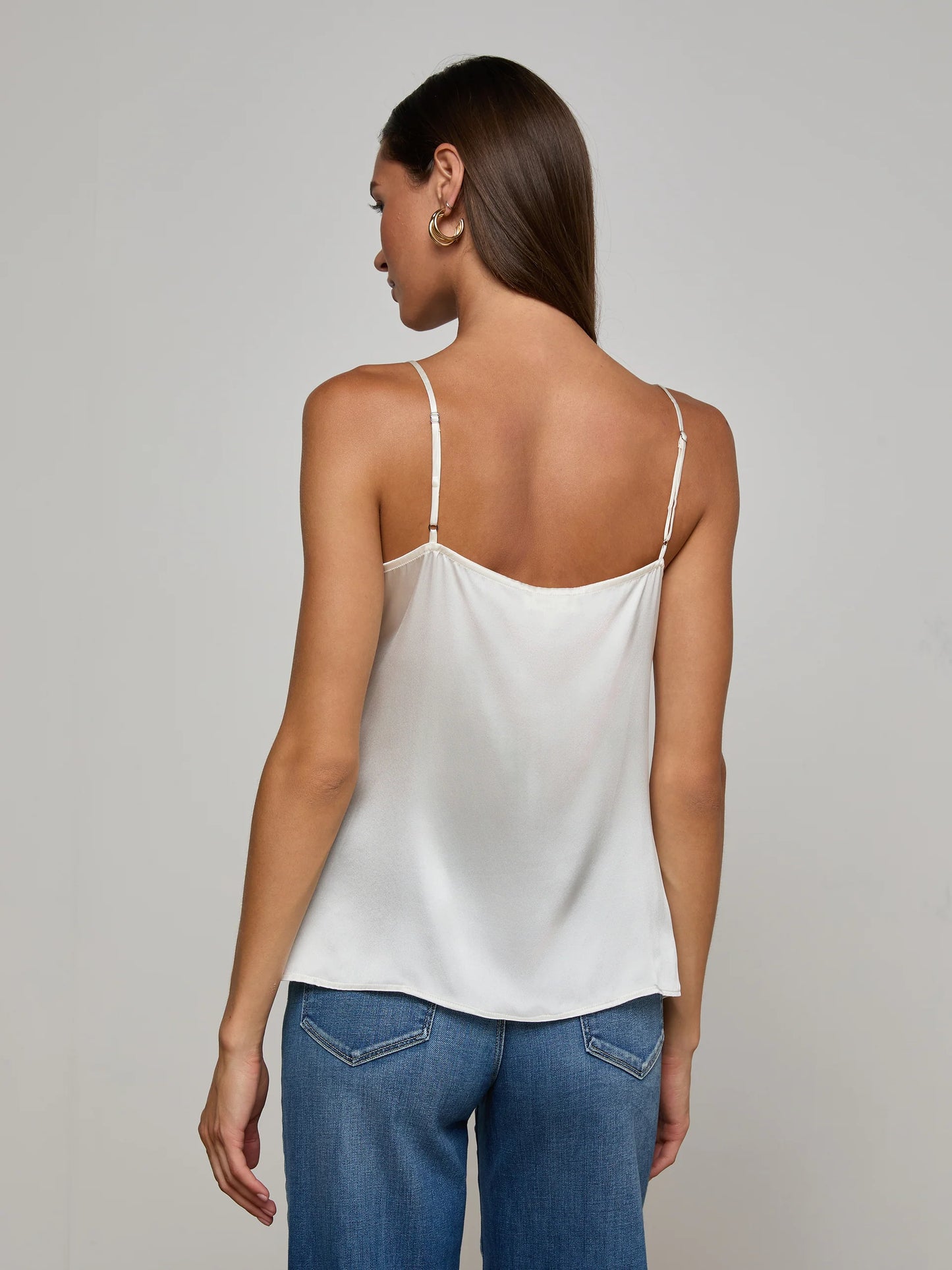 Gabriella Silk Camisole Ivory Charmeuse - L'AGENCE