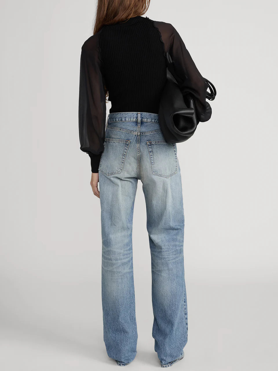 Sheer Sleeve Top Black - Frame