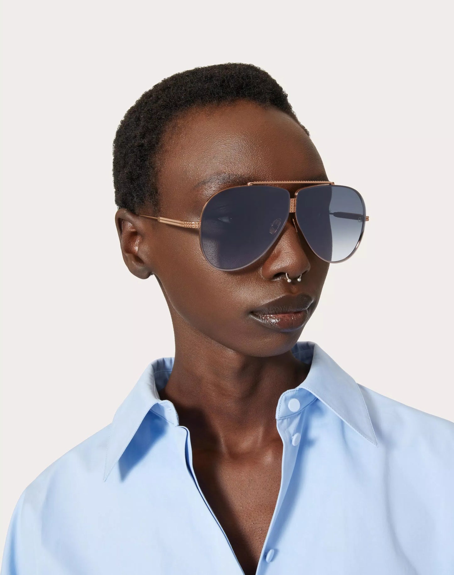 XVI - Pilot Titaniu Stud Frame Rose Gold - Valentino