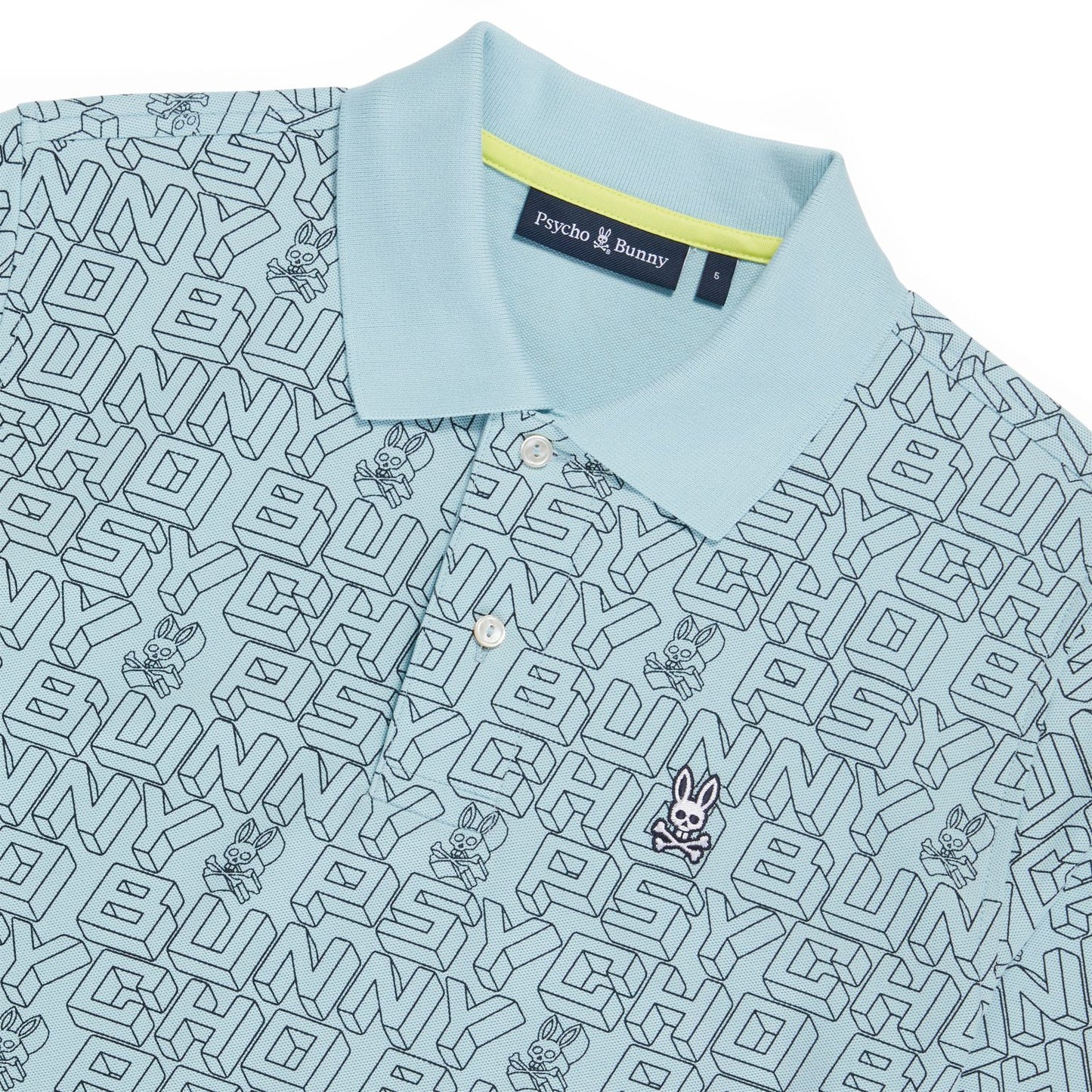 Dayton Fashion Jacquard Polo Seafoam - Psycho Bunny