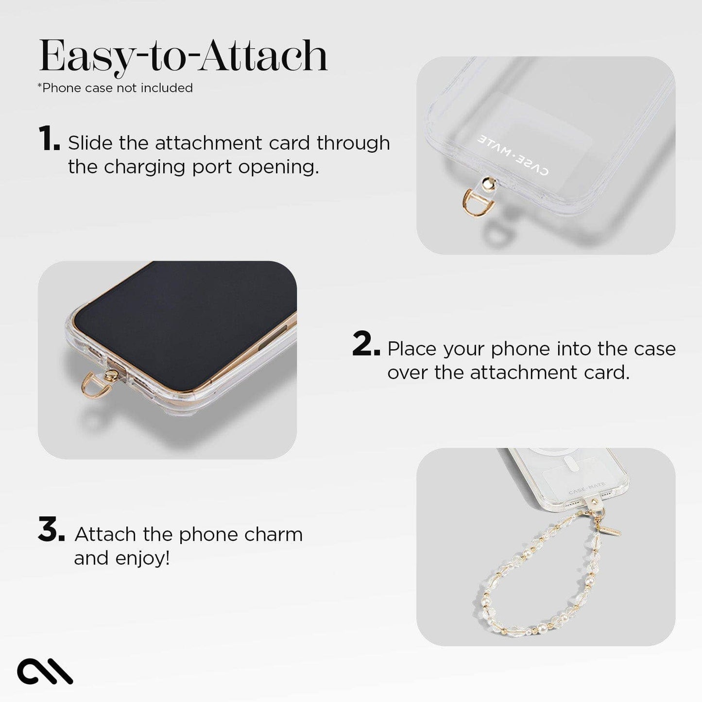 Crystal Pearl Gold Phone Charm - Case-Mate