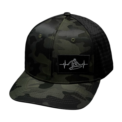 Surf 6 Panel Hat Cream Gray The Heartbeat Brand