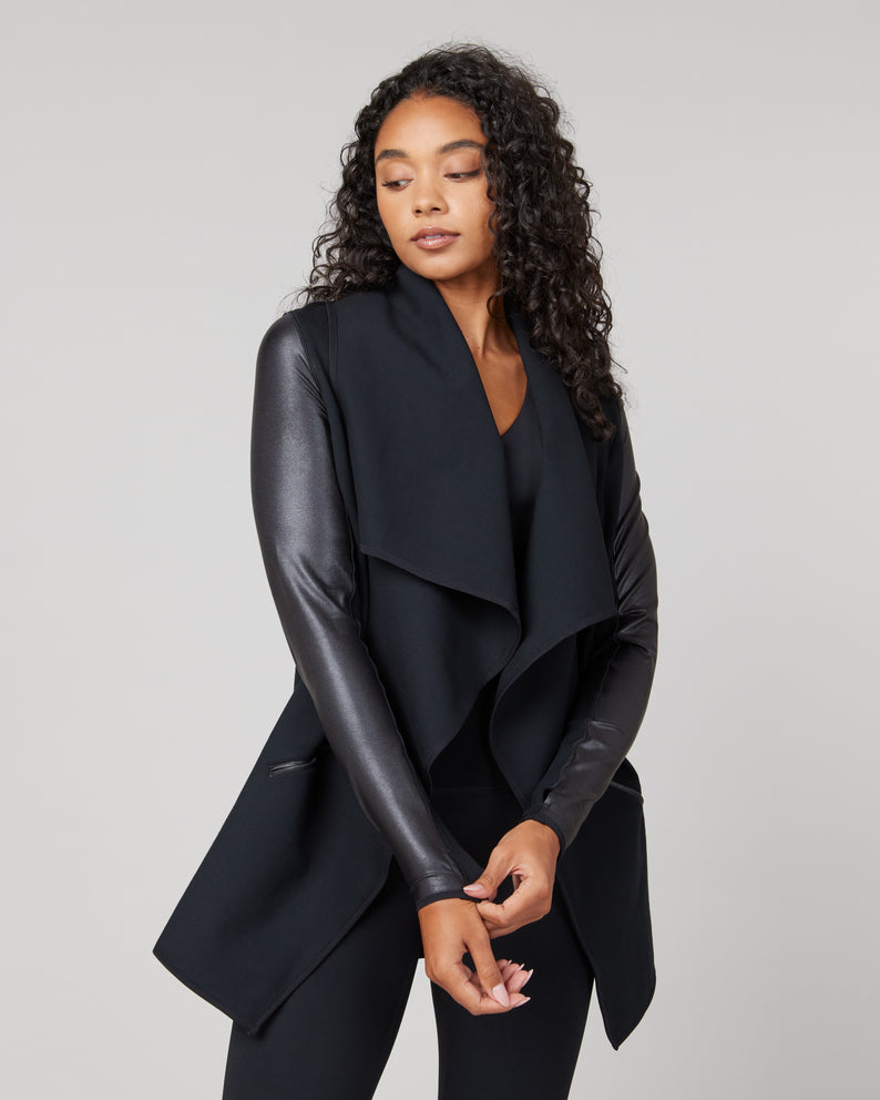 Drape Front Jacket Very Black SPANX - Main Image