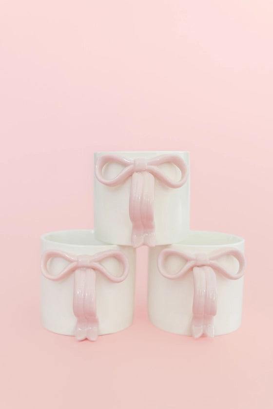 Ceramic Bow Mug Pink - Rock Paper Scissors