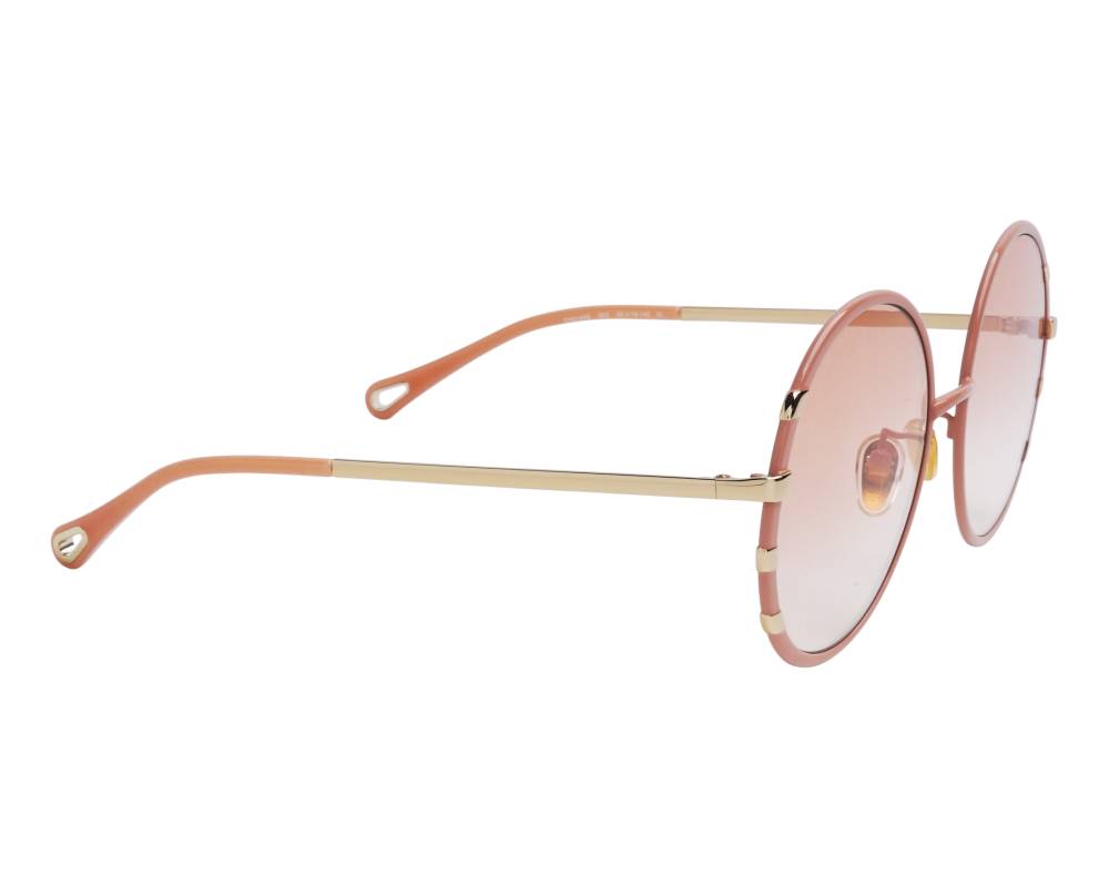 Chloé 69MM Round Metal Gold/Coral Sunglasses store NWT