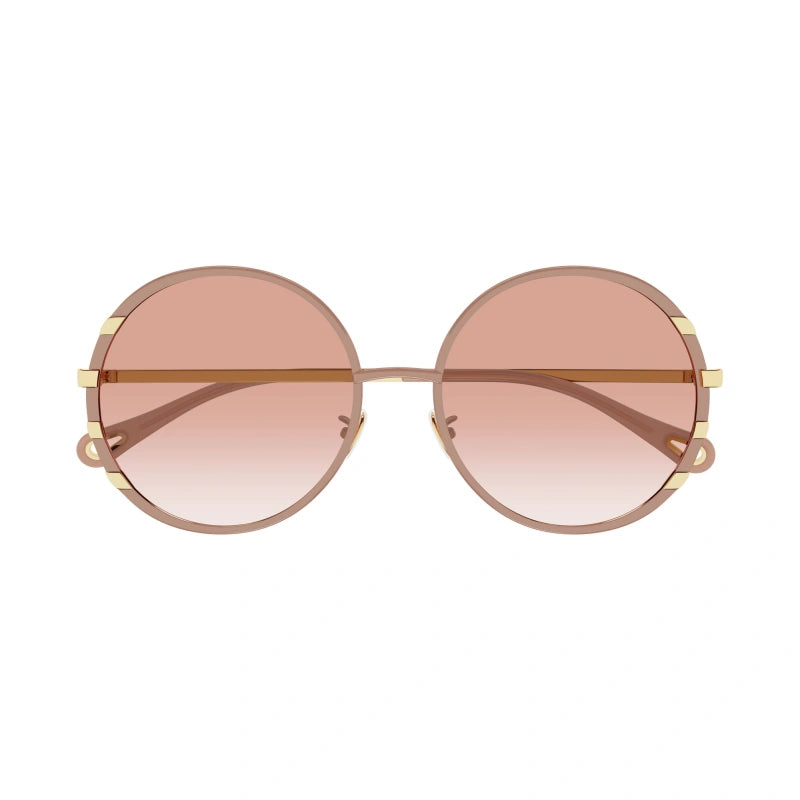Women's Metal Round Sunglasses Pink Gold Orange - Chloé