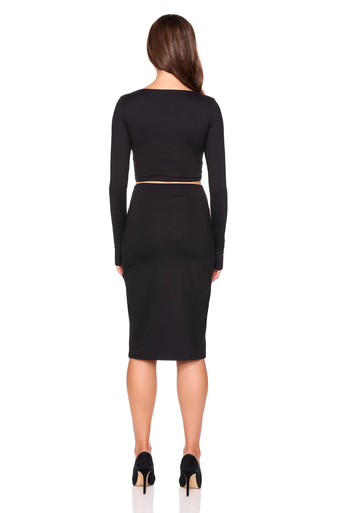 Essential Slim High Waist Skirt Black - Susana Monaco