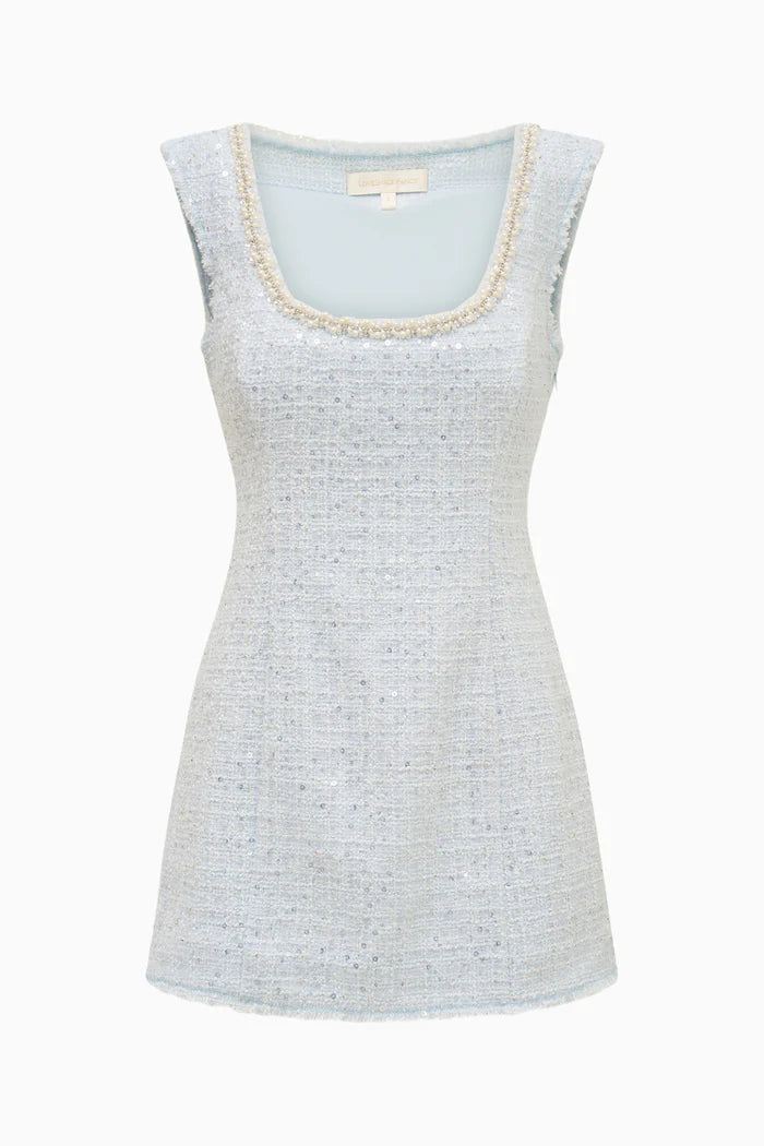 Adelaine Sequin Tweed Mini Dress Country Air - LoveShackFancy