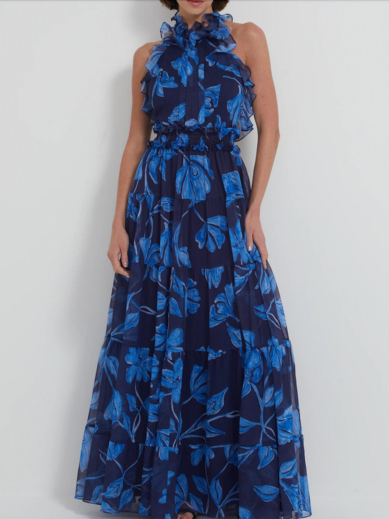 Nightflower Open Back Maxi Dress Indigo - PatBo Nightflower Open Back Maxi Dress Indigo - PatBo