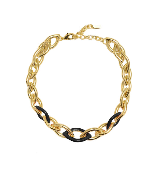 Enamel Links Necklace Black Adriana Pappas Design