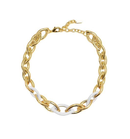 Enamel Links Necklace White - Adriana Pappas Design