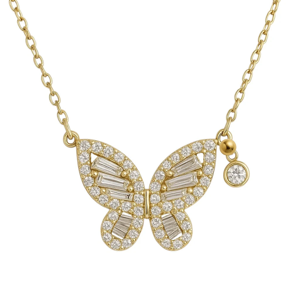 Gabby Pave Butterfly Necklace - Bara Boheme