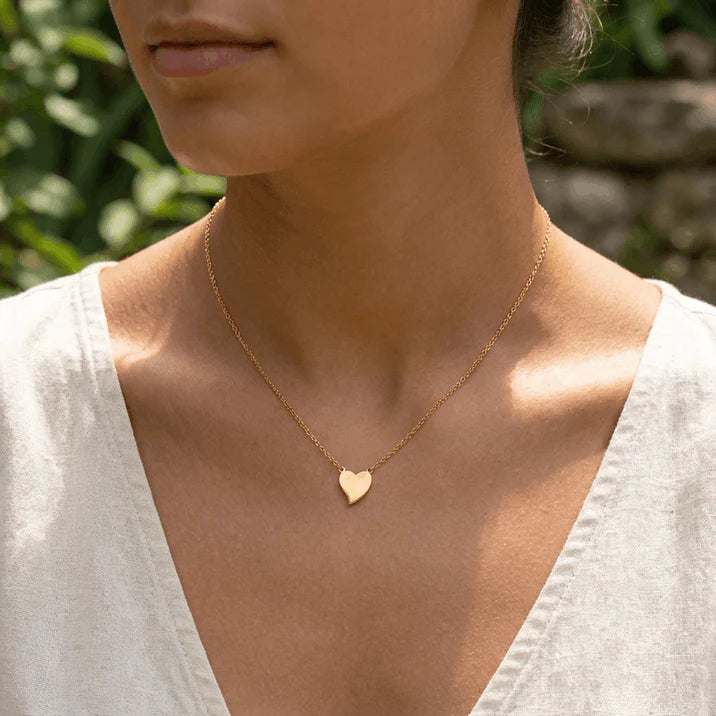 Dear To My Heart Necklace Gold - Love You More