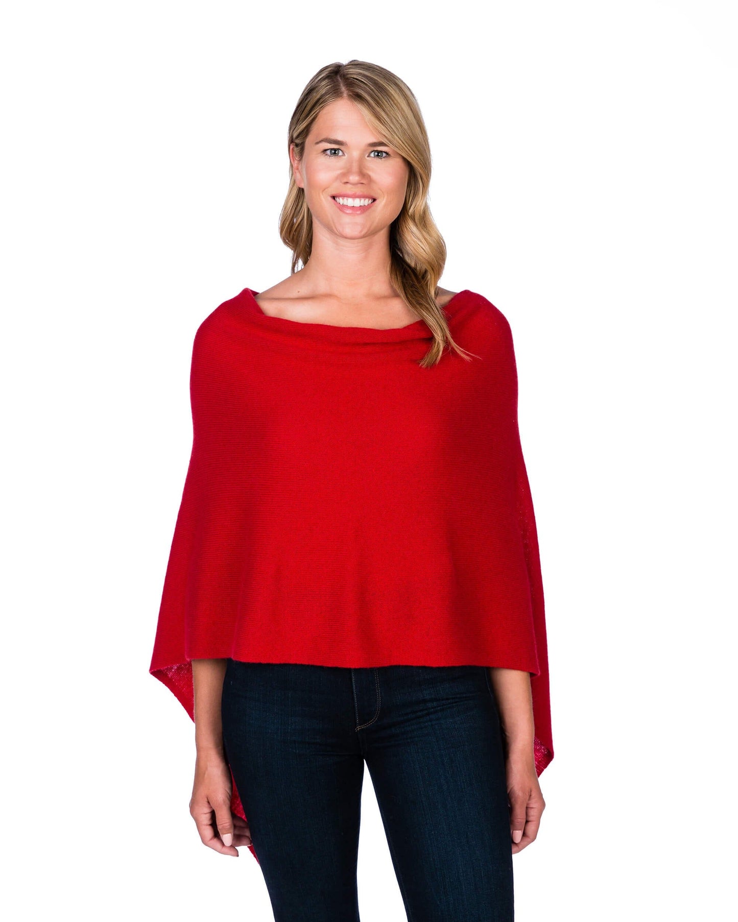 Cashmere Poncho Crimson - Jackie Z Style Co
