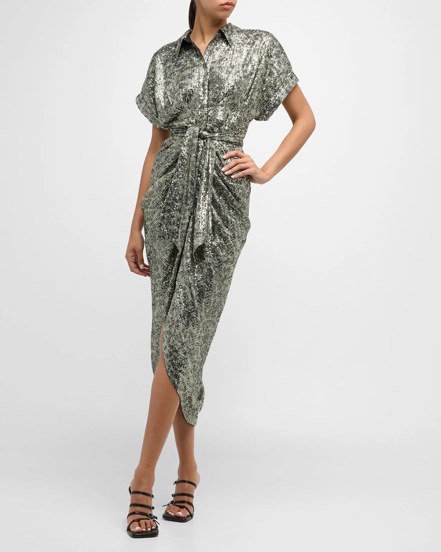 Extra Miko Dress Dappled Leopard Sequins - Le Superbe