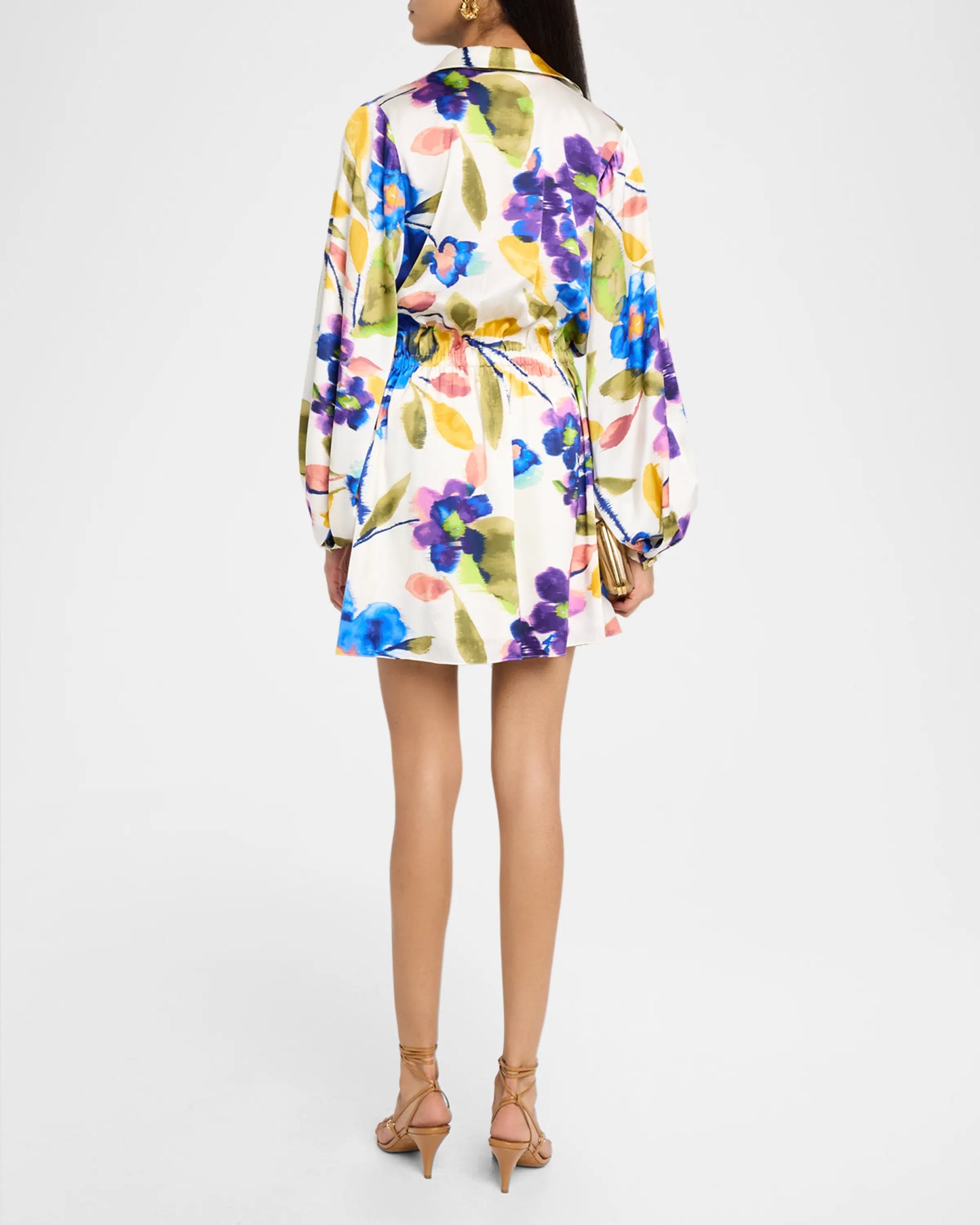 Carolyn Silk Mini Dress Ivory Floral - Ramy Brook