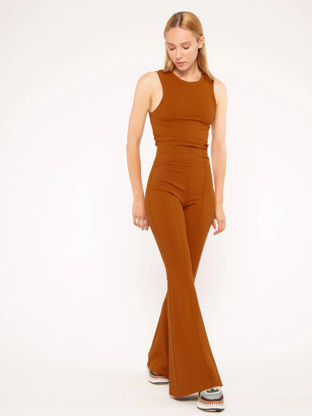 Fitted Rib Tank Top Copper - Ripley Rader