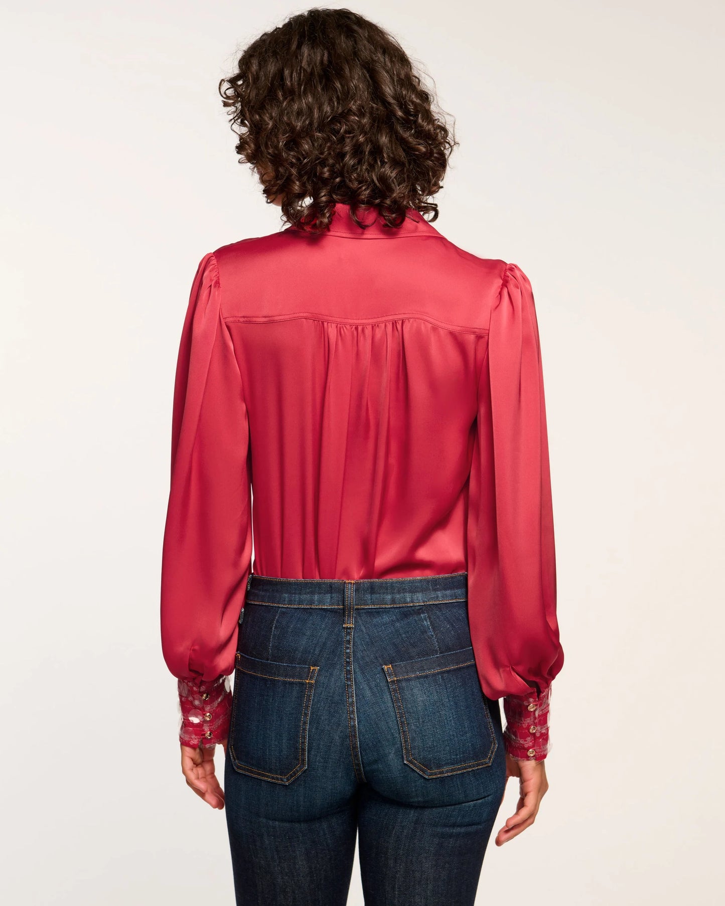 Milca Embellished Button Down Top Ruby - Ramy Brook