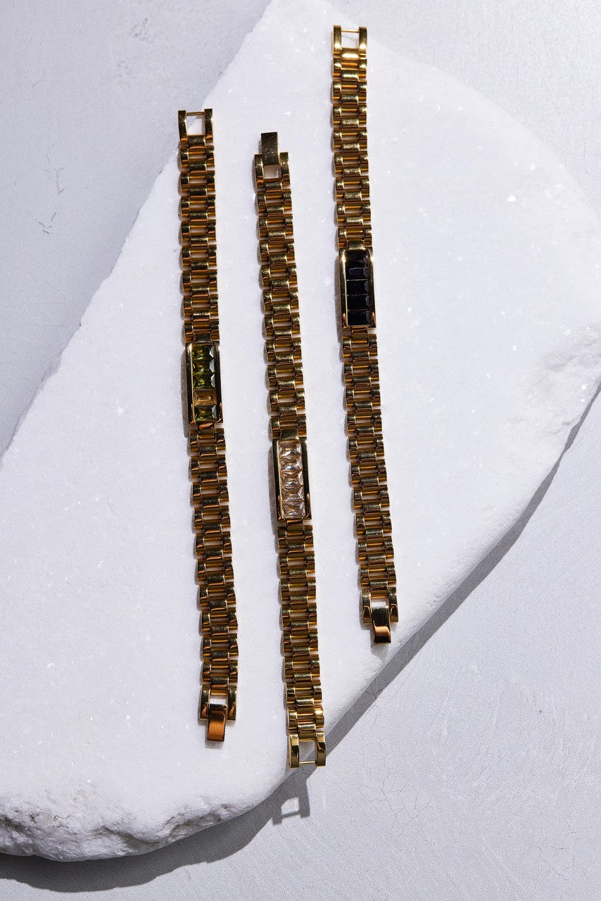 Crystal Watch Band Bracelet Clear - Adriana Pappas Designs