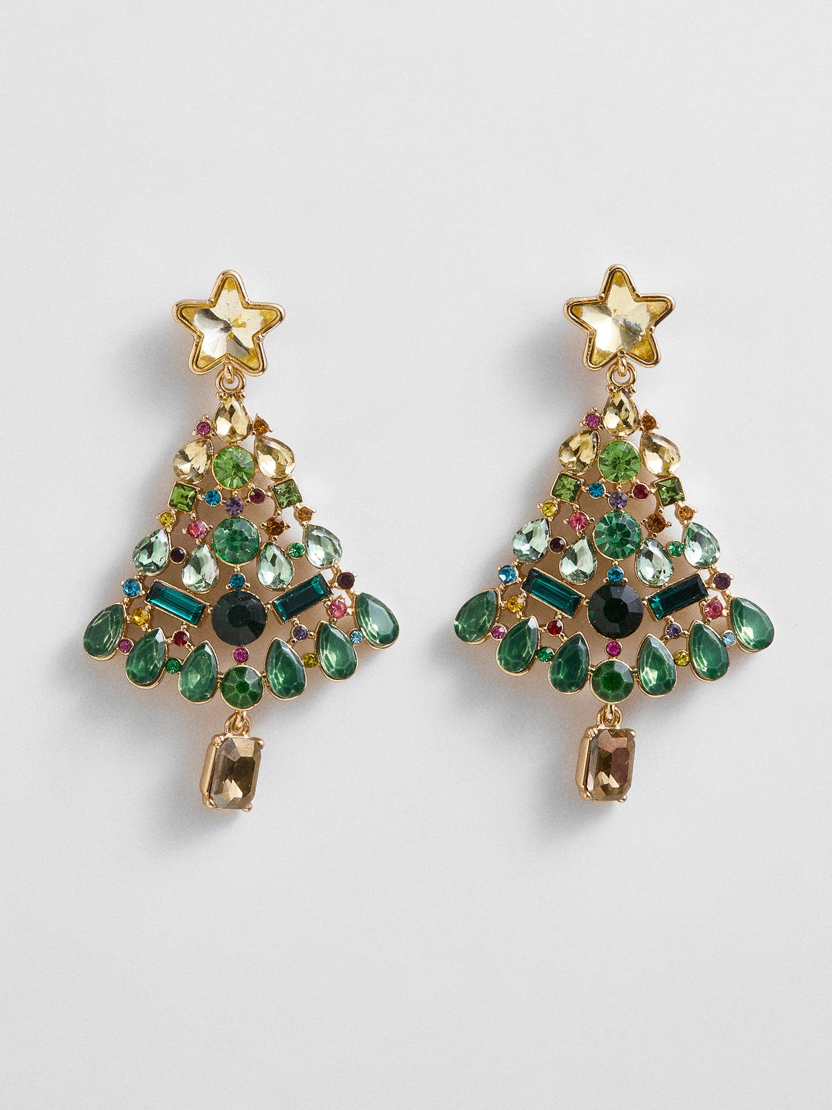 Spruced Up Christmas Tree Earrings Gold - BaubleBar